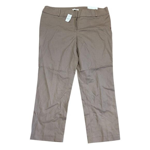 Loft Marisa Ankle Pants Womens Size 14 Brown Stretch - Picture 1 of 6